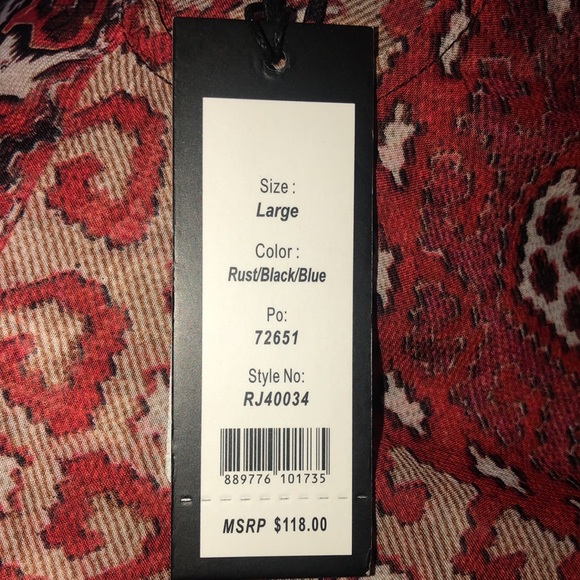 Romeo & Juliet Couture Printed Chiffon Blouse - Picture 5 of 6